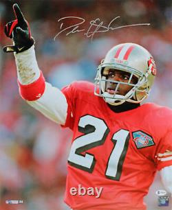 49ers Deion Sanders Authentic Signed 16x20 Vertical Photo BAS Witnessed