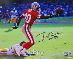 49ers Jerry Rice Authentic Signed Horizontal Catch 16x20 Photo BAS Witnessed