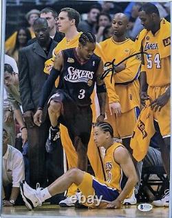 Allen Iverson Signed 11x14 Photo Step Over Beckett Witnessed COA Authentic