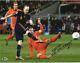 Andres Iniesta Spain Autographed 11 X 14 Kicking Photograph