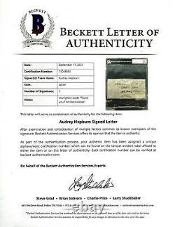 Audrey Hepburn Signed Autographed Beckett BAS CERTIFIED AUTHENTIC AUTO Encased