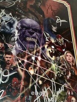 Avengers Infinity War Cast Sign 13x Framed Print PSA/DNA AE09417 AUTHENTICATED