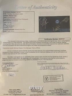 Batman 12X16 Signed by Michael Keaton Kim Basinger and Elfman JSA Authenticated