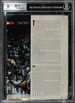 Bulls Michael Jordan Authentic Signed 8x11 Magazine Page Photo BAS Slabbed
