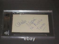 CHARLES NAPIER Signed Index Card Beckett Authenticated & NO TEETH Inscription