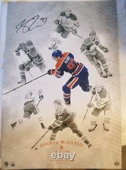 CONNOR McDAVID Autographed 16x24 UDA Upper Deck Authenticated On The Rise