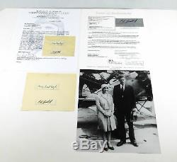 Charles Lindbergh / Anne Lindbergh Signed Cut with 8 x 10 Photo JSA Auto