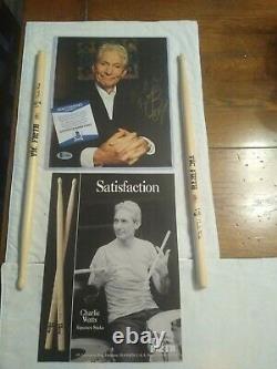 Charlie Watts 8 X 10 Authentic Autographed Photo With Drumsticks With Coa