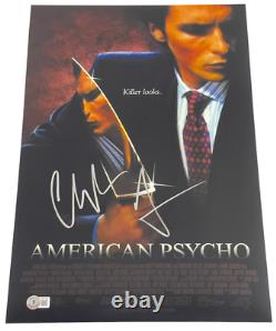 Christian Bale Signed 12x18 Photo American Psycho Authentic Autograph Beckett