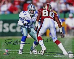 Deion Sanders & Jerry Rice Authentic Signed 16x20 Photo BAS Witnessed