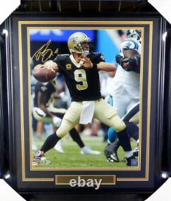 Drew Brees Authentic Autographed Signed Framed 16x20 Photo Saints Beckett 146652