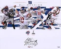 Eli Manning New York Giants Signed 16 x 20 Super Bowl Plays Collage Photo
