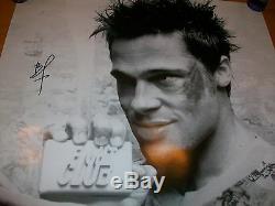 Fight Club Brad Pitt Authentic Hand Signed 27x40 Movie Poster Rare