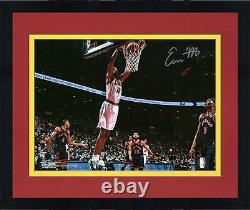 Framed Evan Mobley Cleveland Cavaliers Signed 8x10 White Jersey Dunk Photo