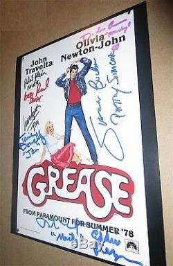 Grease / 1978 / Excellent Poster Art Photo / Signed In Person By 8 Actors