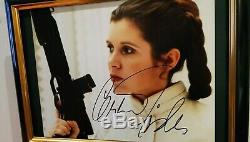 Hand Signed By Carrie Fisher With Coa Framed Star Wars 8x10 Photo Authentic