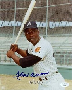 Hank Aaron Atlanta Braves Signed 8x10 MLB Glossy Photo JSA Authenticated