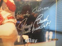 Hank Aaron Johnny Bench Autographed Framed 16x20 photogaph PSA Authenticated