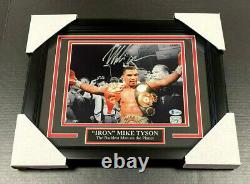 Iron Mike Tyson Authentic Signed Autographed 8x10 Belt Photo Framed Bas Coa