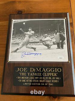 JOE DIMAGGIO SIGNED AUTOGRAPH 8X10 PHOTO/plaque 34/1941 JSA LOA Free shipping