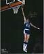 Jerry West Lakers Signed 16 X 20 Lay Up In Blue Jersey Photo & The Logo Insc