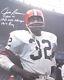 Jim Brown Authentic Autographed Signed 16x20 Photo Browns With Stats Psa 145343