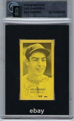 Joe DiMaggio NY Yankees 1936-1951 Signed Exhibits Card GAI Authentic Autograph