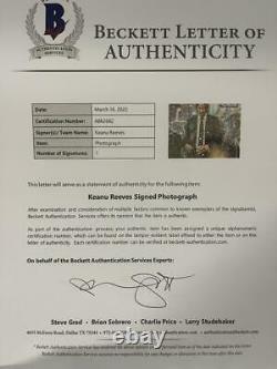 Keanu Reeves Signed 11x14 Photo John Wick Authentic Autograph Beckett Loa B