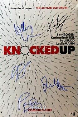 Knocked Up Cast Autographed 12X18 Photo Rogen/Heigl/Rudd/Mann/Apatow GV809431