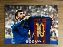LIONEL MESSI signed 12x16 photo FC Barcelona Auto Autograph Icons Authentic