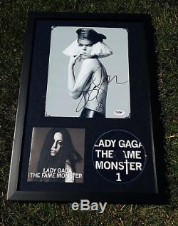 Lady Gaga signed and framed display, PSA/DNA authenticated