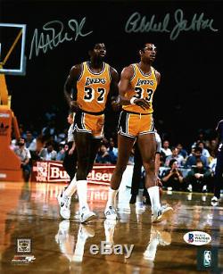 Lakers Magic Johnson & Kareem Abdul Jabbar Authentic Signed 8x10 Photo BAS