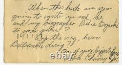 Lon Chaney Signed Photo Card 1963 Al Kilgore Frankenstein Rocky & Bullwinkle