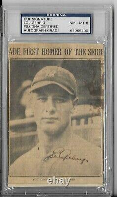 Lou Gehrig Signed Autograph Photo Psa/dna Authenticated