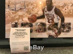 Michael Jordan Authentic Autographed 12x24 Championships Photo Collage UDA