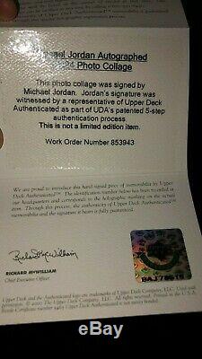 Michael Jordan Authentic Autographed 12x24 Championships Photo Collage UDA