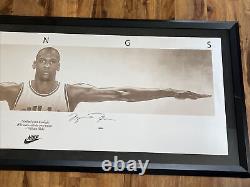 Michael Jordan Signed 32x80 Wings Framed Poster Bulls Breakthrough UDA Authentic