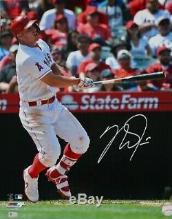 Mike Trout Los Angeles Angels Signed 16x20 Photo Swinging MLB Authentic COA