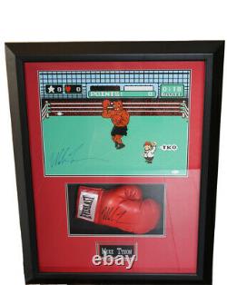 Mike Tyson Autographed signed Glove and Punch-Out Picture COA Framed Authentic