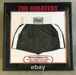 Muhammad Ali Autographed Framed Boxing Trunks Global Authenticated
