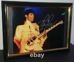 PRINCE HAND SIGNED PHOTO WITH COA FRAMED 8x10 PHOTO AUTHENTIC AUTOGRAPH