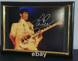 PRINCE HAND SIGNED PHOTO WITH COA FRAMED 8x10 PHOTO AUTHENTIC AUTOGRAPH