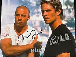 Paul Walker and Vin Diesel autographed 8x10 photo, signed, authentic, COA