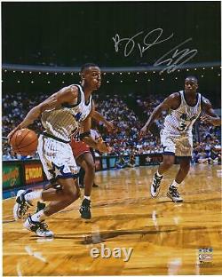 Penny Hardaway & Shaquille O'Neal Orlando Magic Signed 16x20 Action in Wht Photo