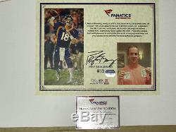 Peyton Manning Signed Game Used Wrist Bands Photo Framed Fanatics Authentic COA