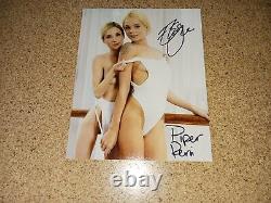 Piper Perri & Elsa Jean Signed Photo 8X10 AVN Sexy Star Model Authentic Auto