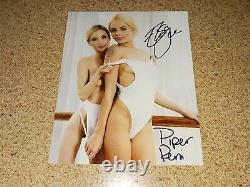 Piper Perri & Elsa Jean Signed Photo 8X10 AVN Sexy Star Model Authentic Auto