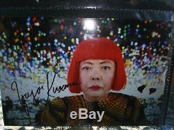 RARE YAYOI KUSAMA authentic signed (with 2) photo ARTIST ICON hard to get