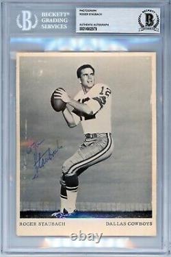 ROGER STAUBACH Signed Photo Cowboys BAS/BGS Certified Authentic Auto Slabbed