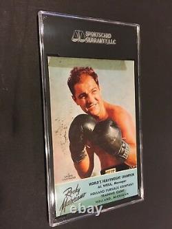 Rocky Marciano World's Heavyweight Boxing Champion Signed Postcard Sgc Authent